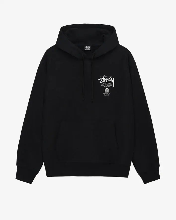 Stussy x Dover Street Market World Tour Pullover Hoodie Black - Hoodies