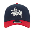 Stussy x New Era 9Twenty Basic Strapback Navy/Red - One size