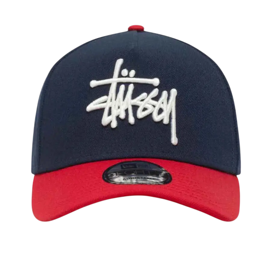 Stussy x New Era 9Twenty Basic Strapback Navy/Red - One size