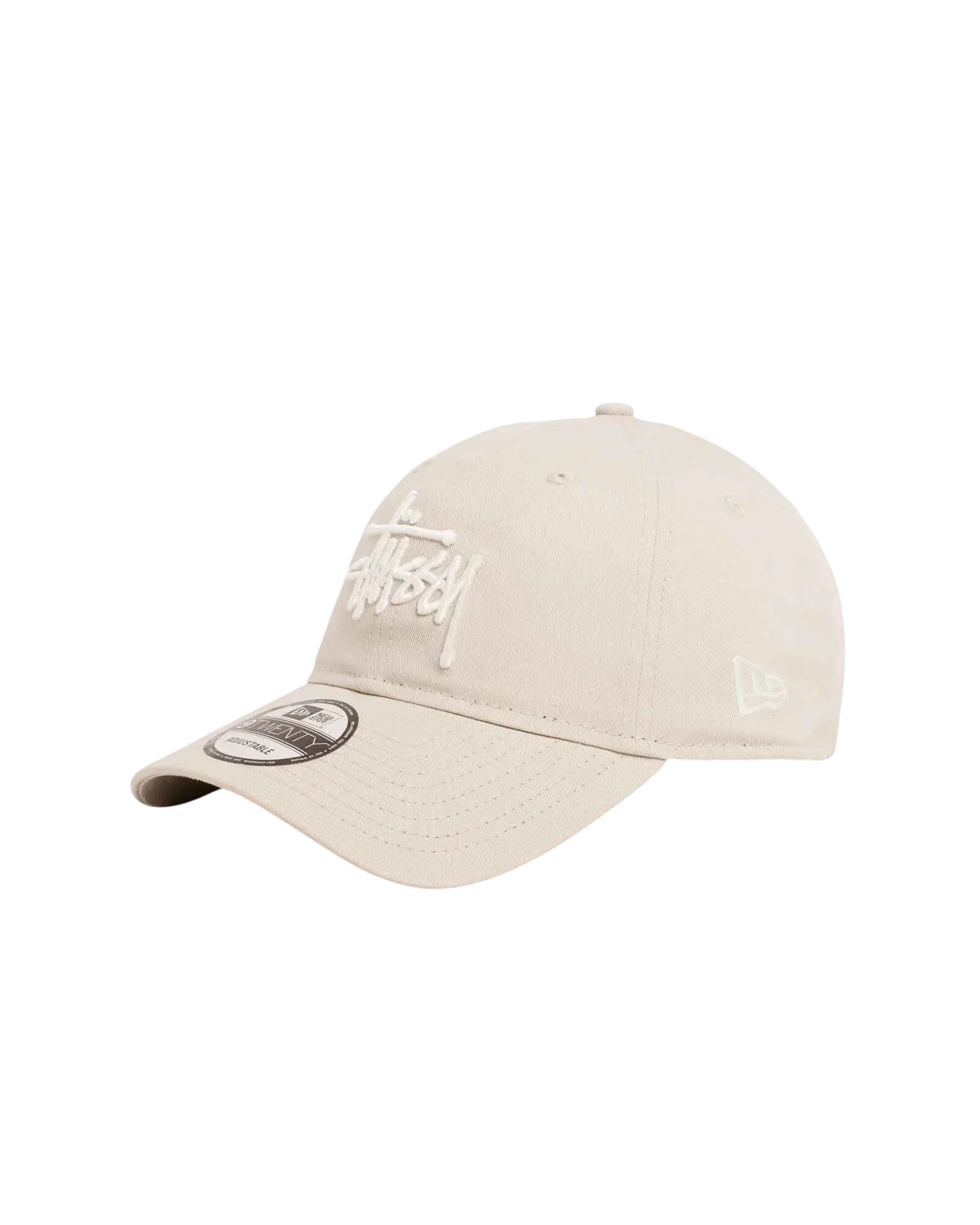 Stussy x New Era 9Twenty Basic Strapback Stone - One size