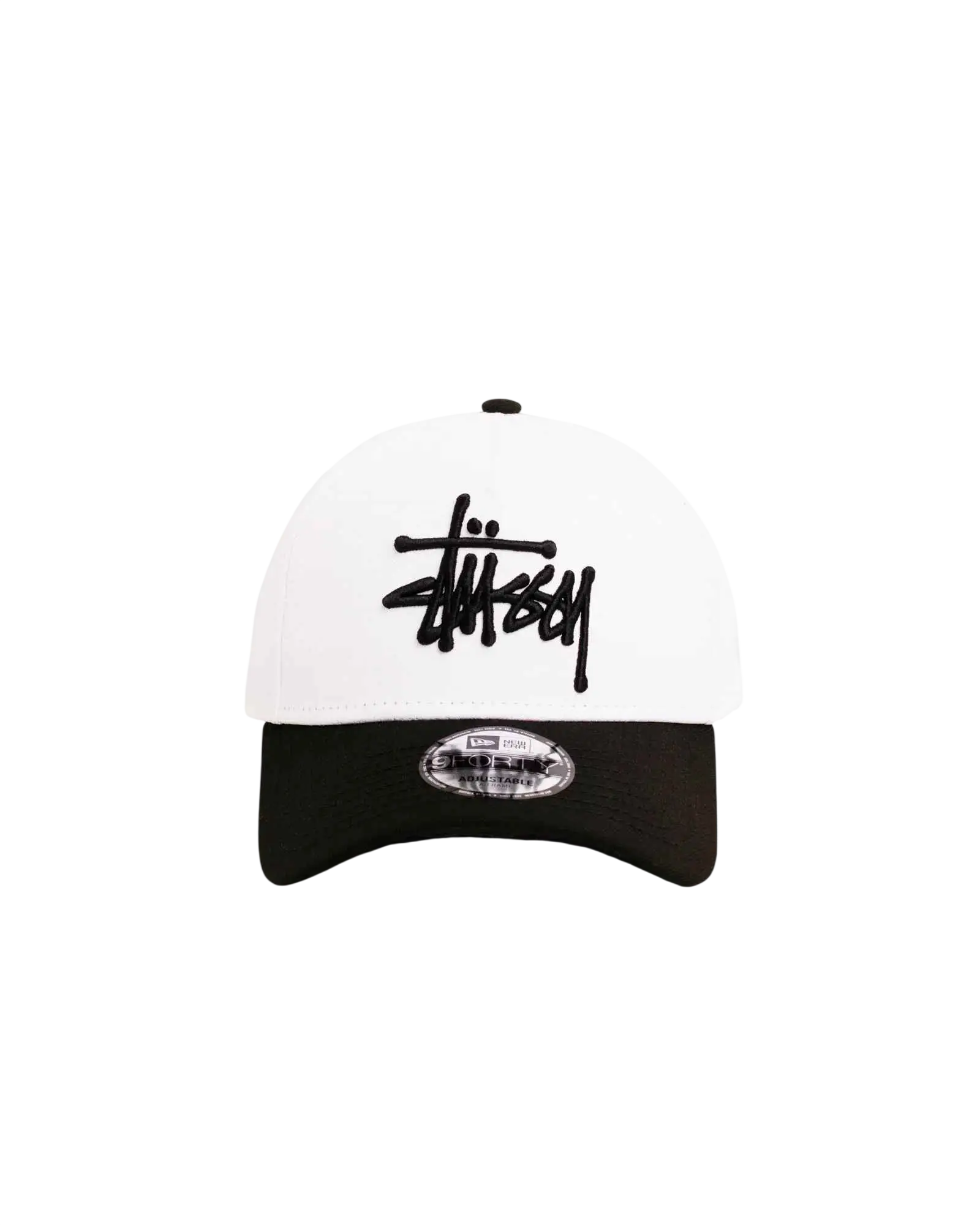 Stussy x New Era 9Twenty Basic Strapback White/Black - One size