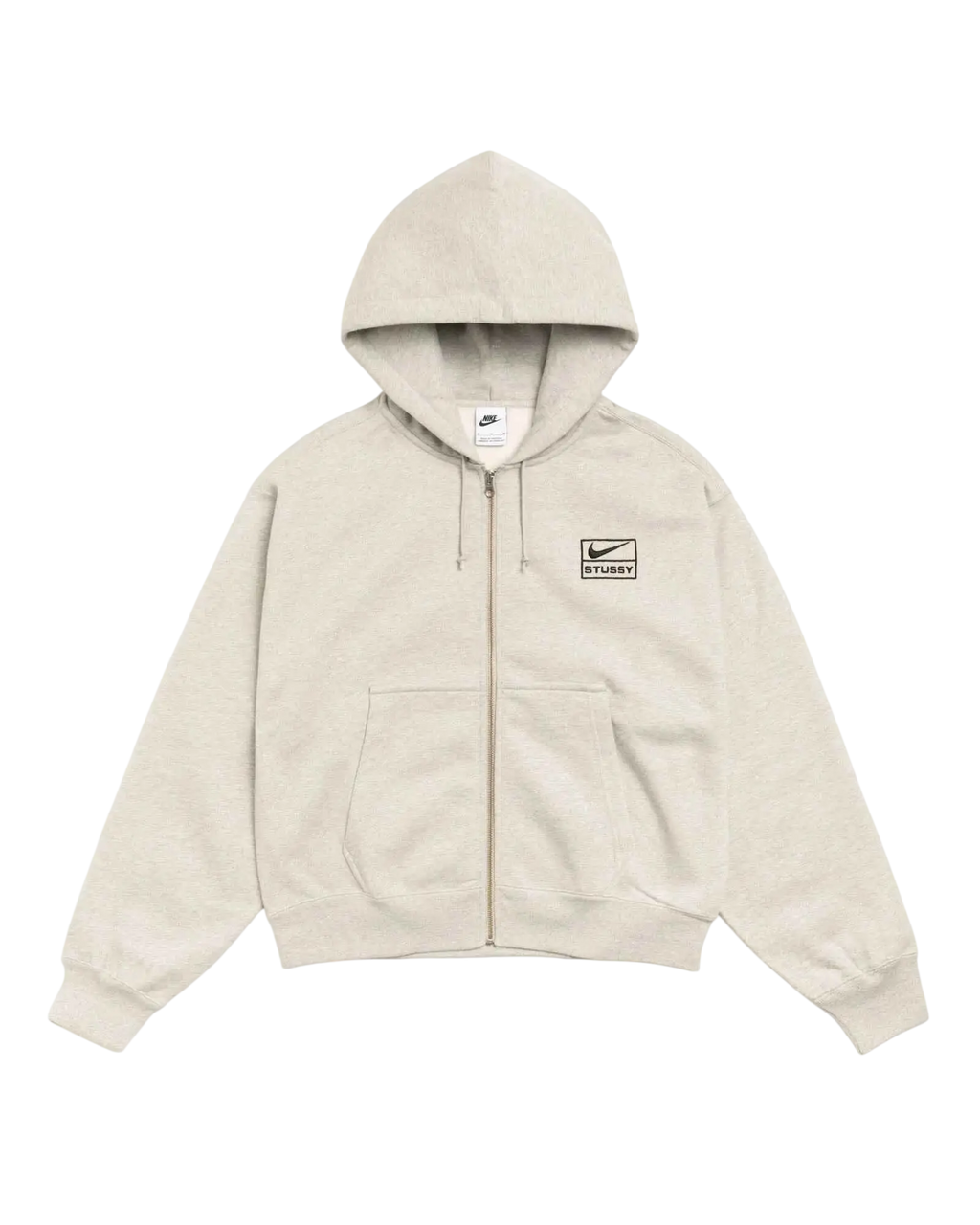 Stussy x Nike Fleece Zip Up Hoodie Ash - M