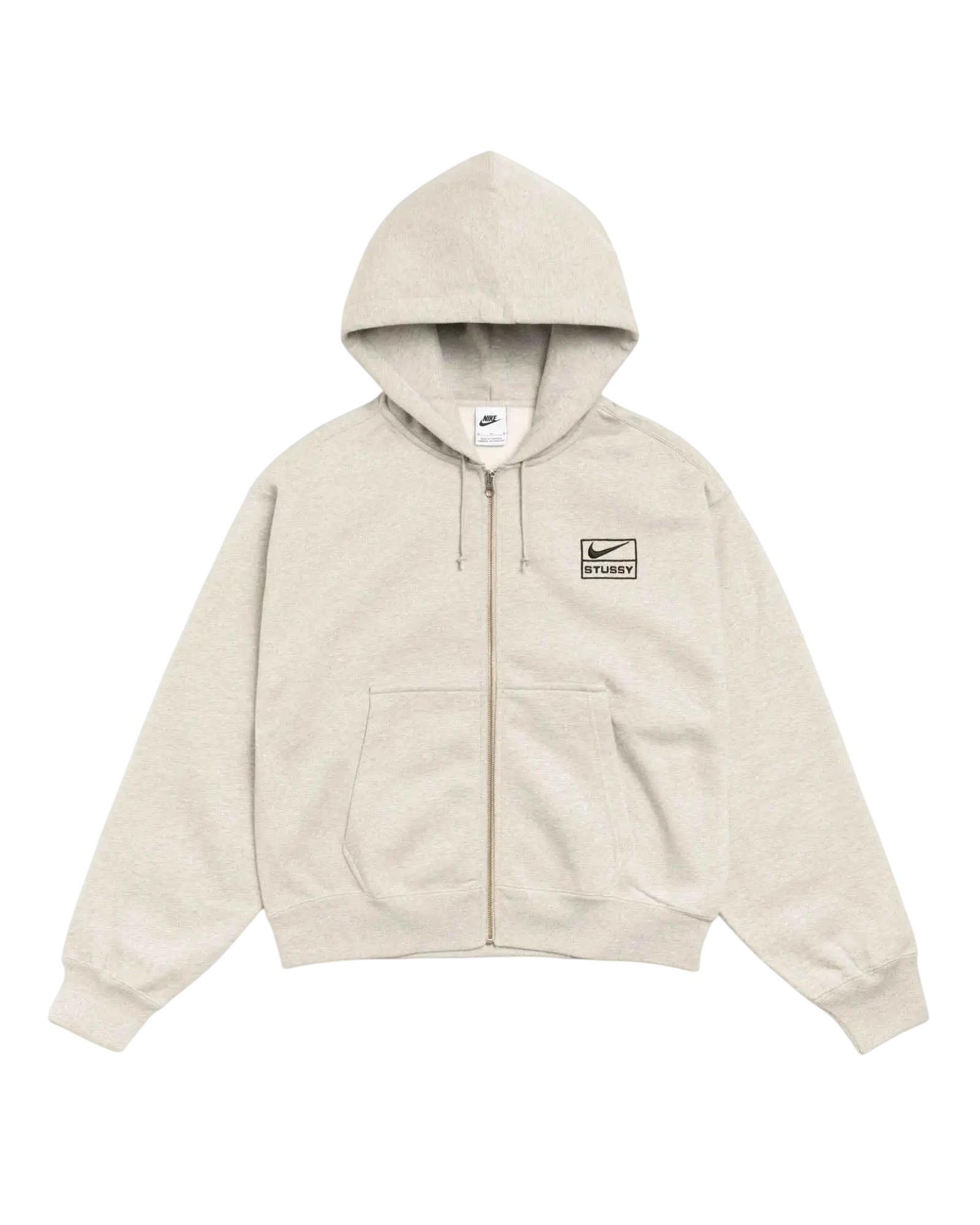 Stussy x Nike Fleece Zip Up Hoodie Ash - M