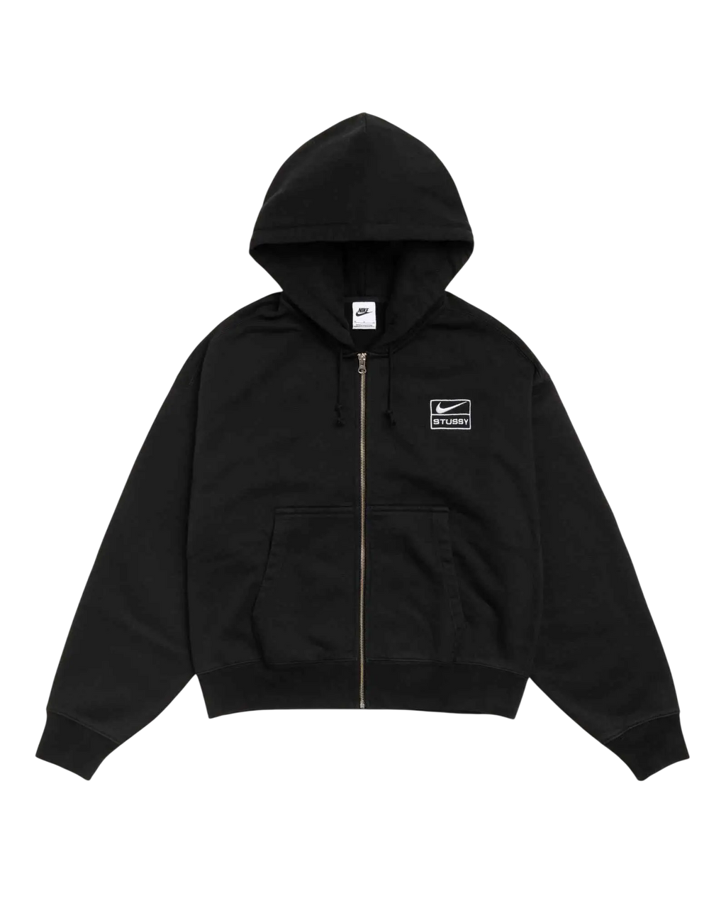 Stussy x Nike Fleece Zip Up Hoodie Black