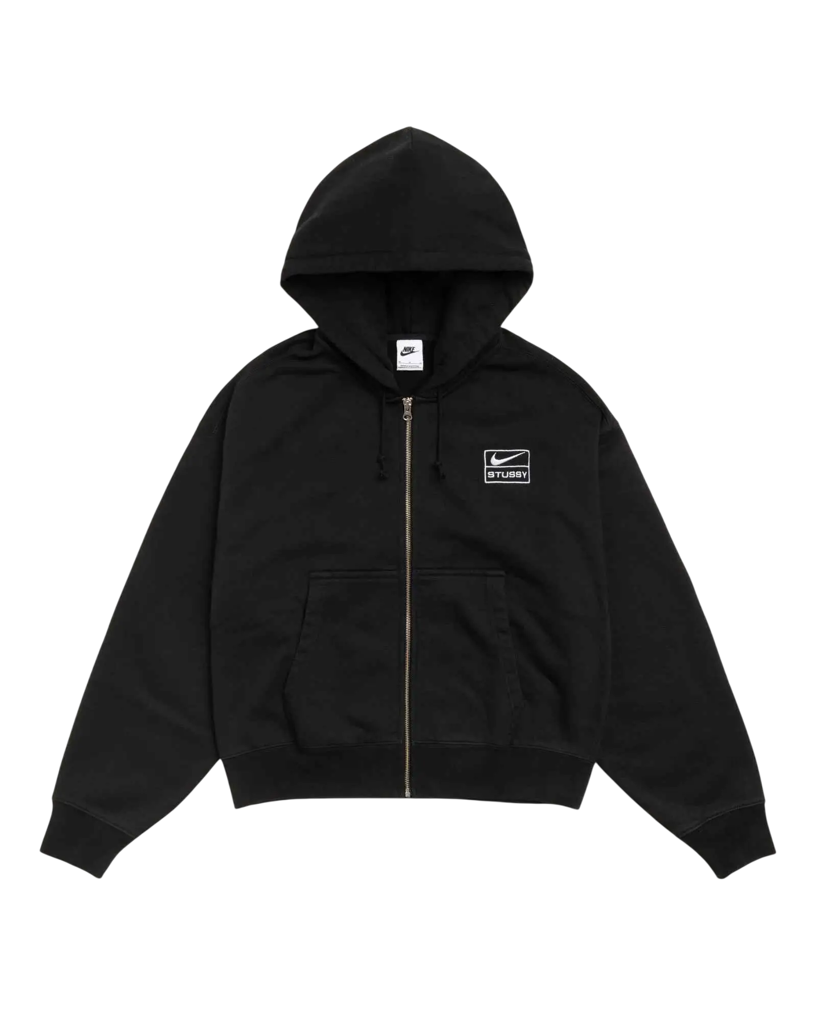 Stussy x Nike Fleece Zip Up Hoodie Black
