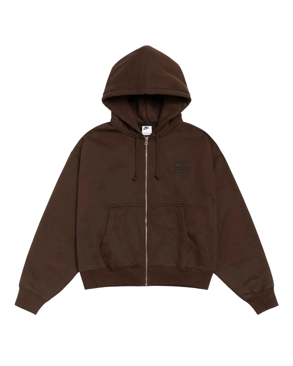 Stussy x Nike Fleece Zip Up Hoodie Brown - M