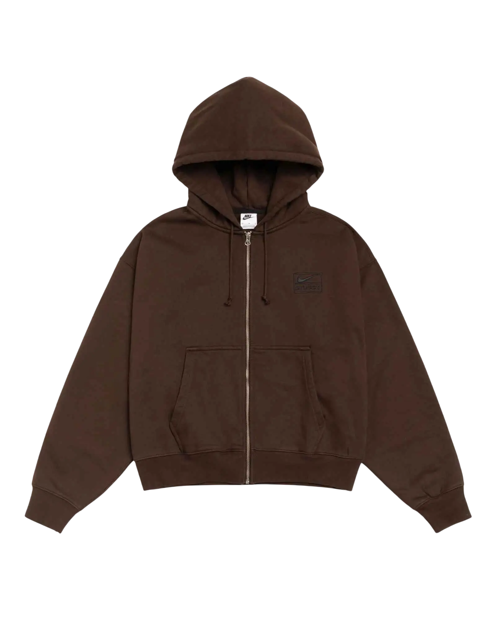 Stussy x Nike Fleece Zip Up Hoodie Brown - M