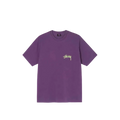 Purple Stussy Young Modern tee with a small embroidered logo on the chest in soft cotton material
