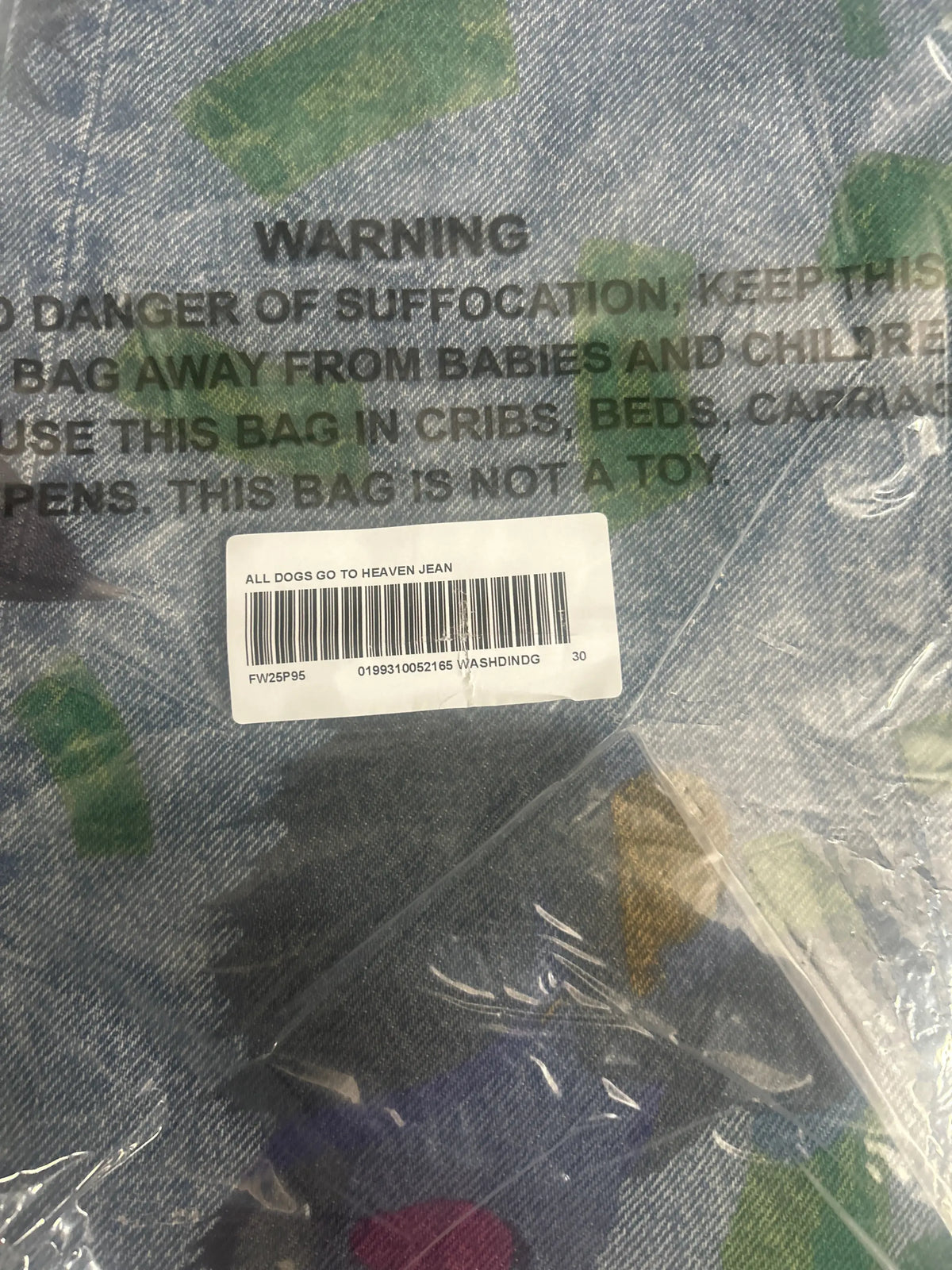 Supreme All Dogs Go To Heaven Loose Fit Jeans Washed Indigo 30”