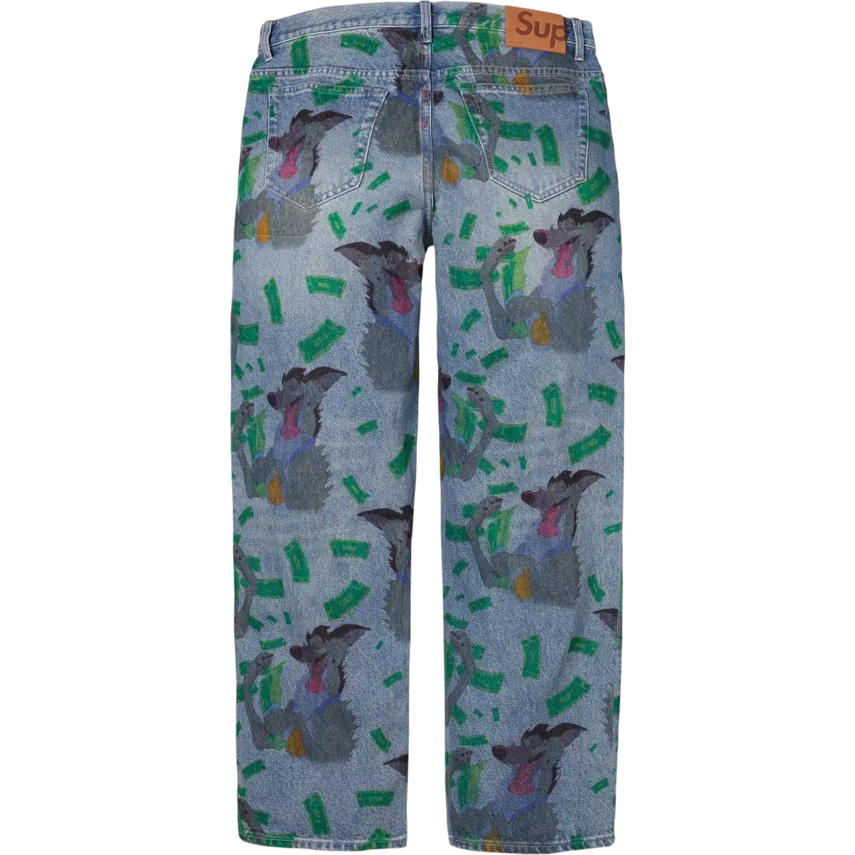 Supreme All Dogs Go To Heaven Loose Fit Jeans Washed Indigo - 30