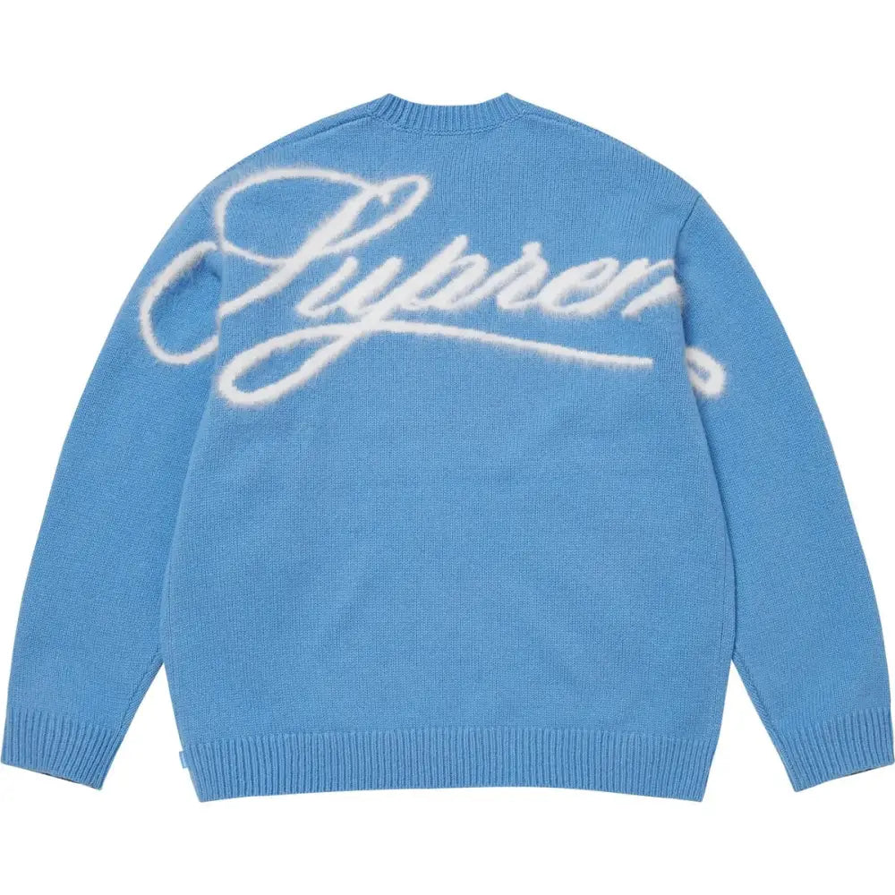 Supreme Angora Script Sweater Light Blue - M - Crewnecks