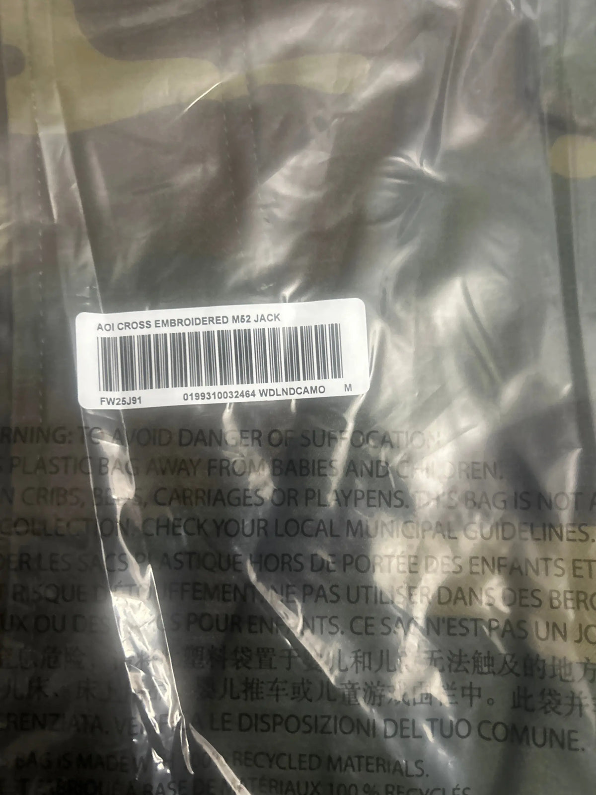Supreme AOI Cross M52 Jacket Woodland Camo Medium