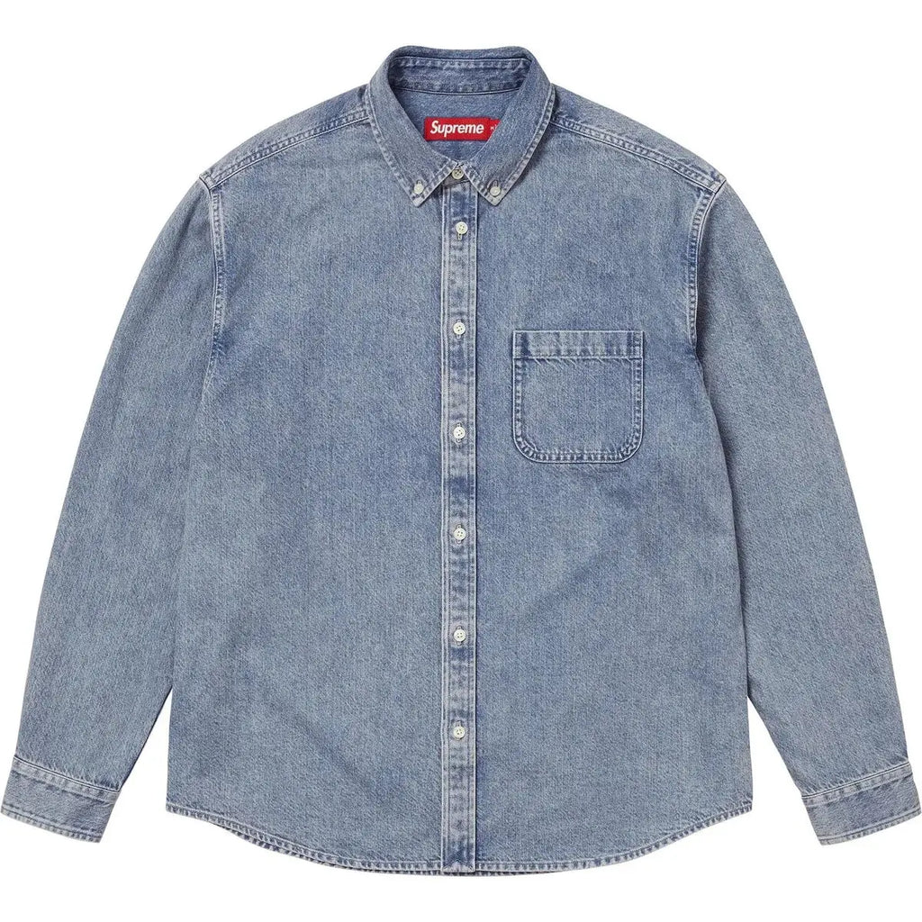 Supreme Applique Denim Shirt Indigo - Shirts