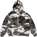 Supreme Arc Thermal Lined Zip Up Hooded Sweatshirt Snow Camo - M
