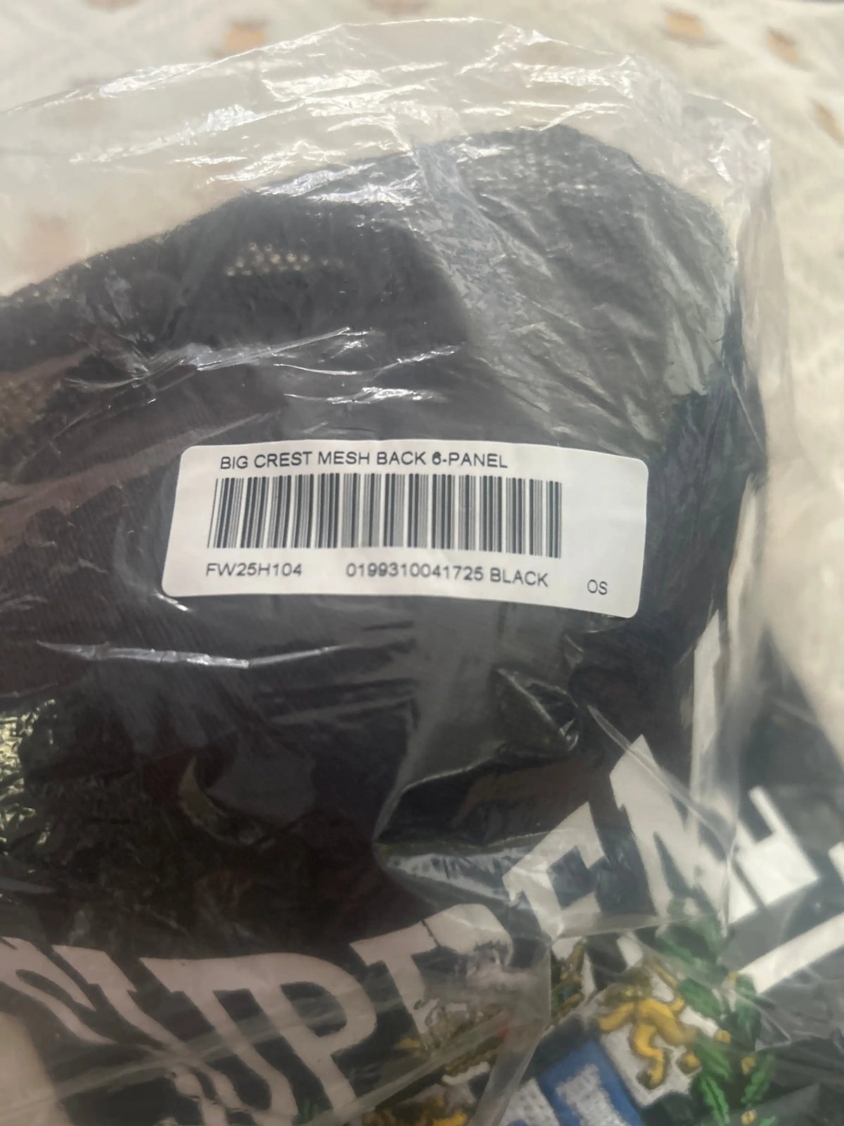 Supreme Big Crest Mesh Back 6-Panel Black