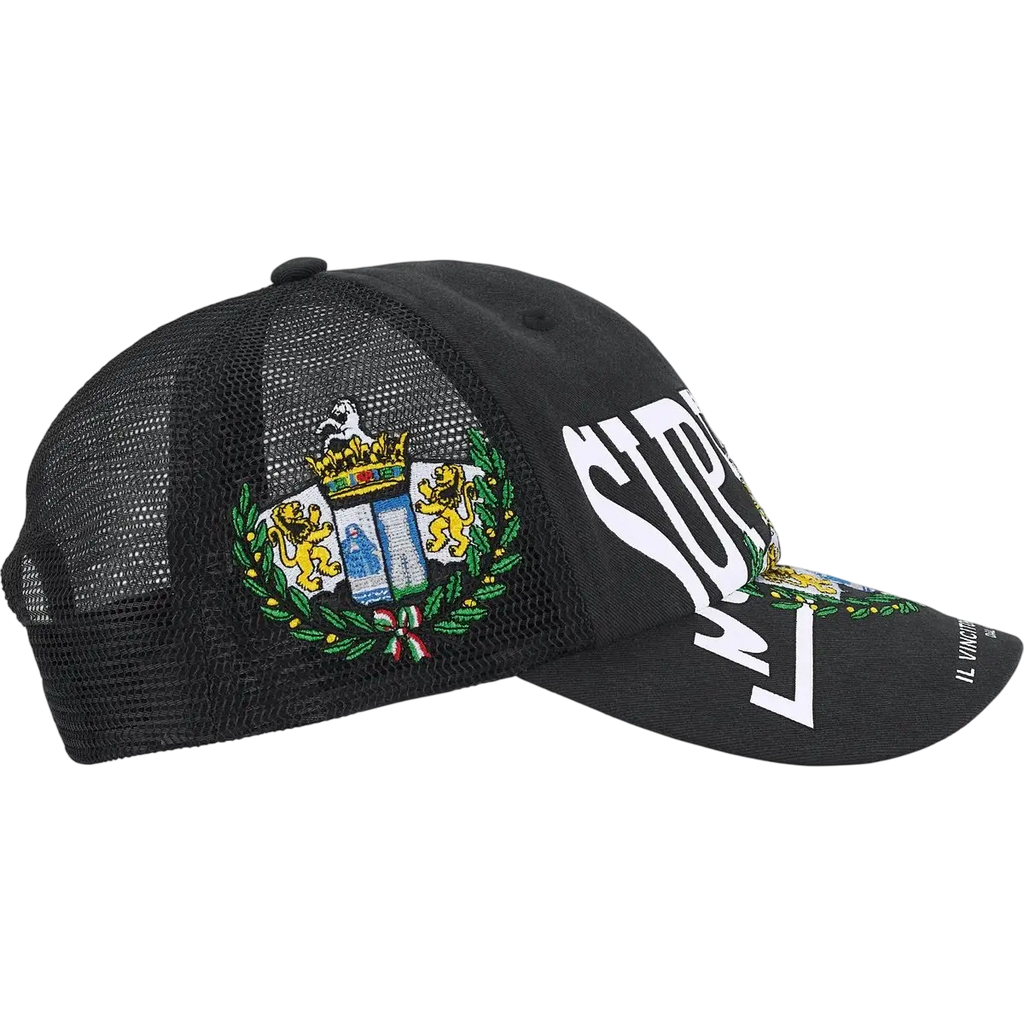Supreme Big Crest Mesh Back 6-Panel Black - One size