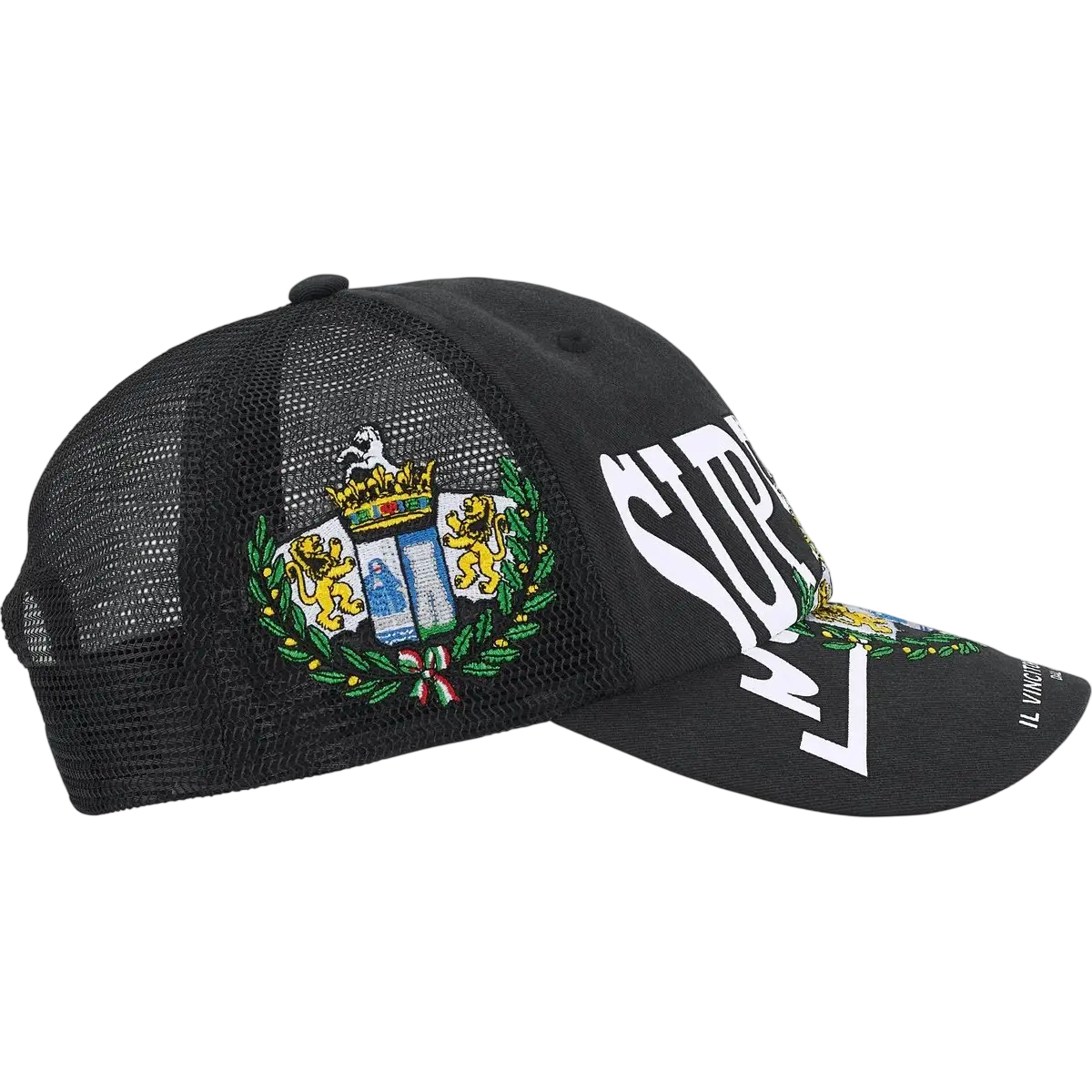 Supreme Big Crest Mesh Back 6-Panel Black - One size