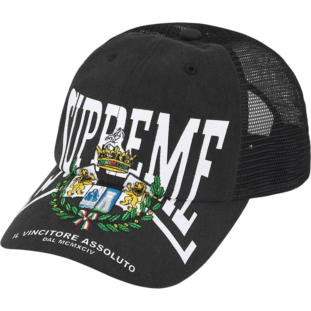 Supreme Big Crest Mesh Back 6-Panel Black - One size