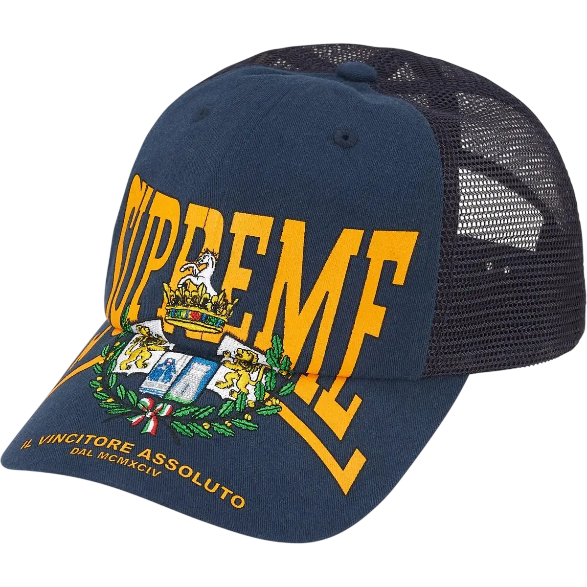 Supreme Big Crest Mesh Back 6-Panel Navy - One size
