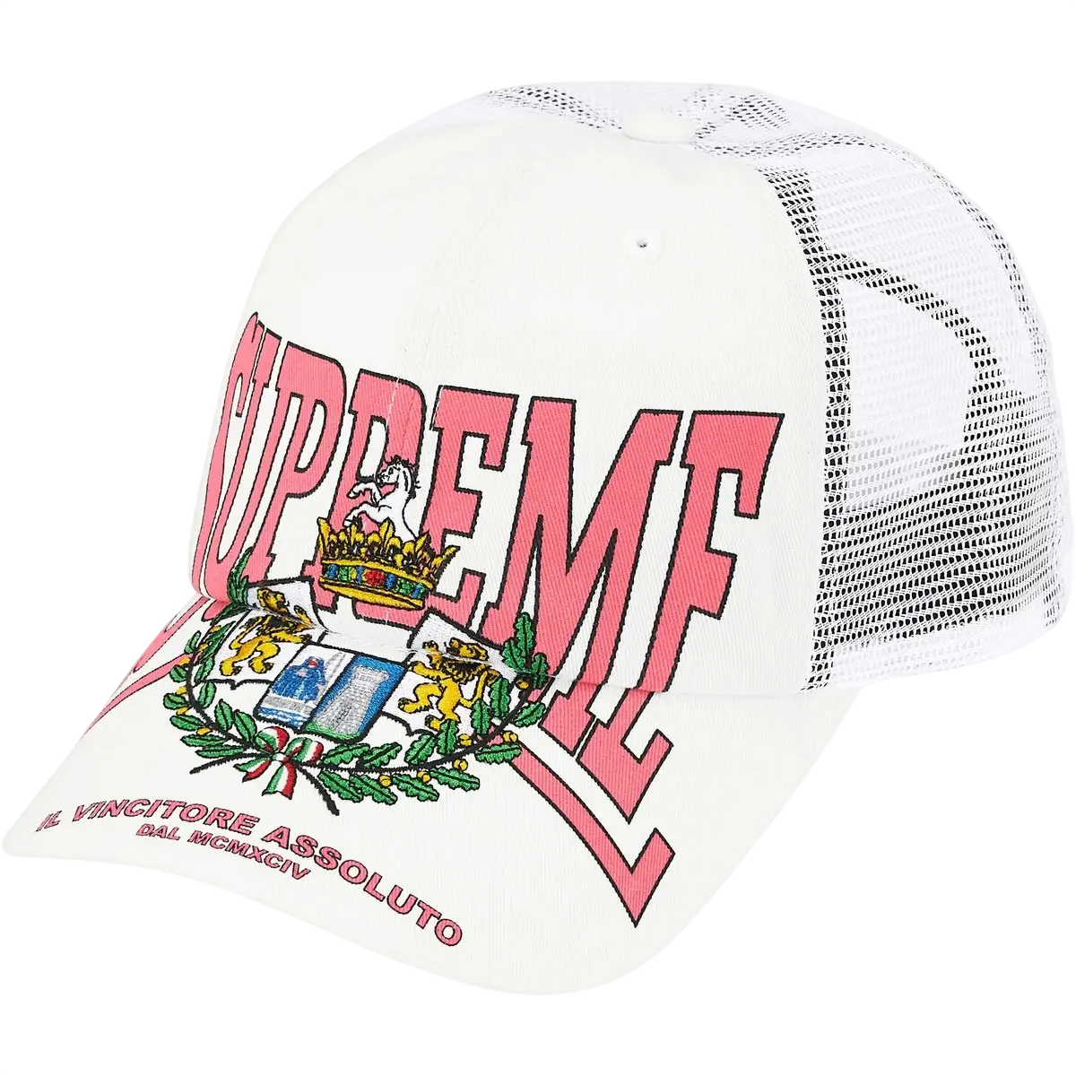 Supreme Big Crest Mesh Back 6-Panel White - One size