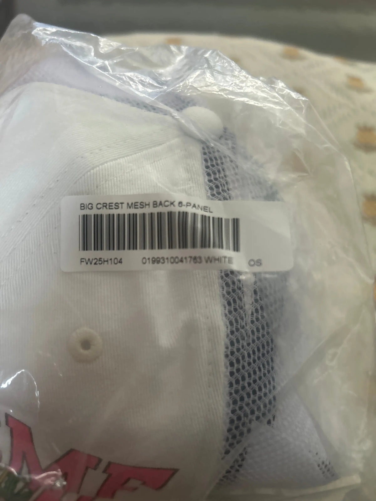 Supreme Big Crest Mesh Back 6-Panel White