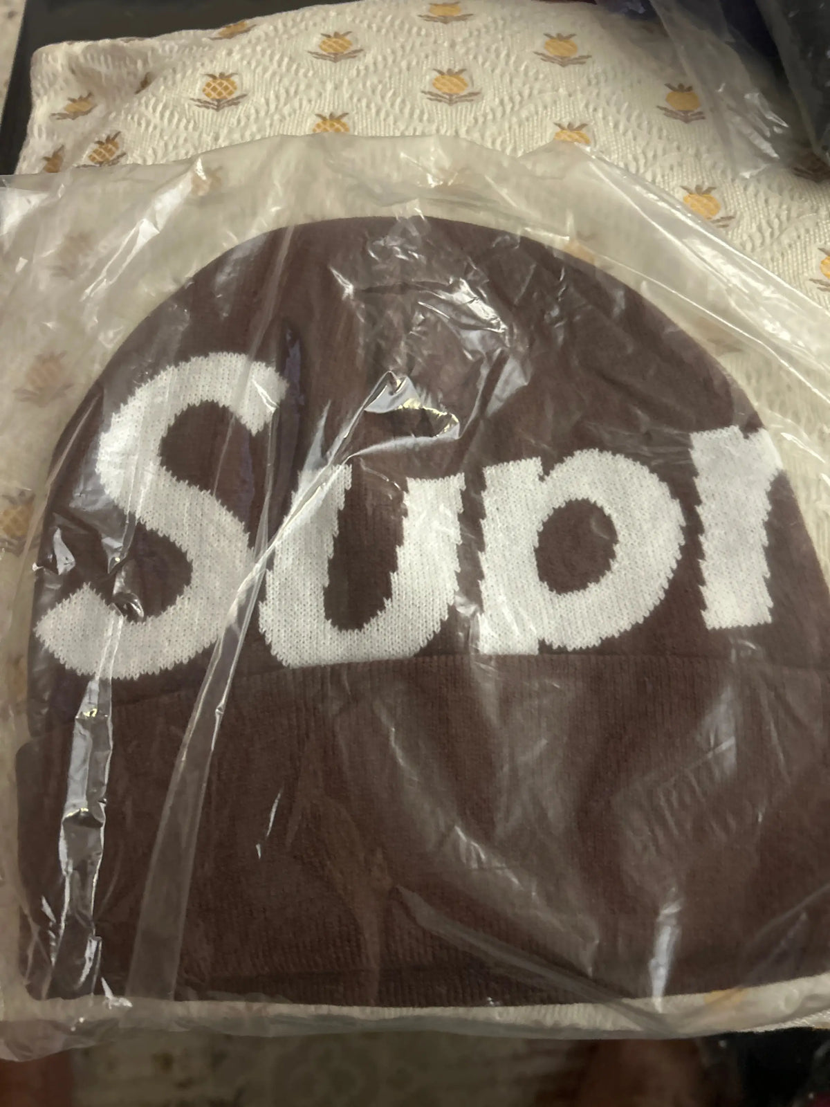 Supreme Big Logo Beanie FW25 Brown