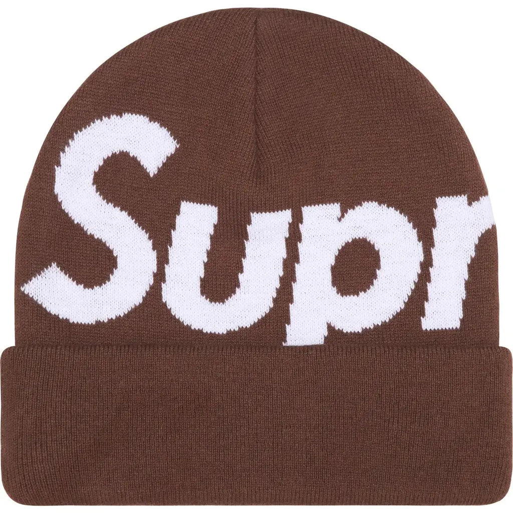 Supreme Big Logo Beanie FW25 Brown - Hats