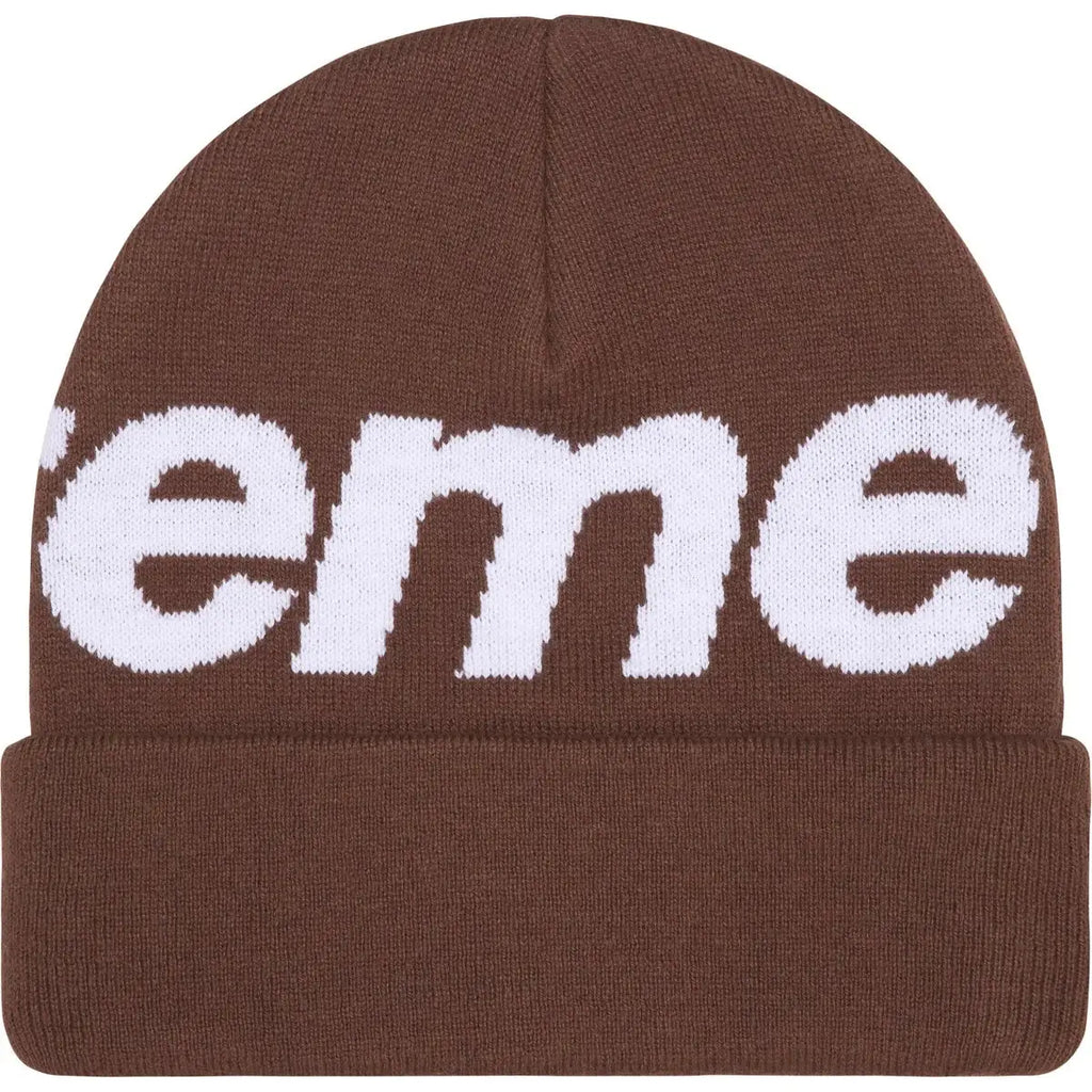 Supreme Big Logo Beanie FW25 Brown - Hats