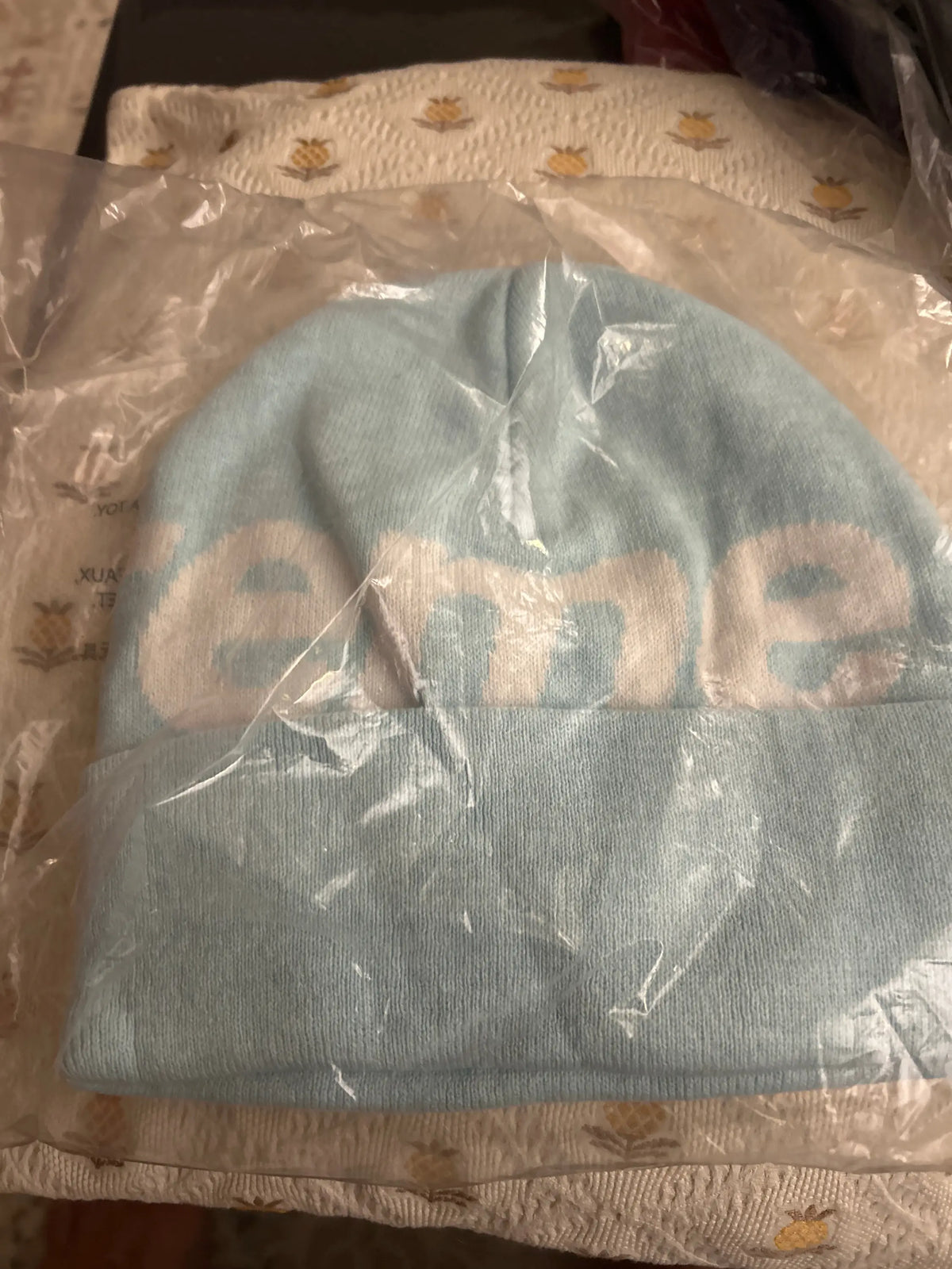 Supreme Big Logo Beanie FW25 Light Blue