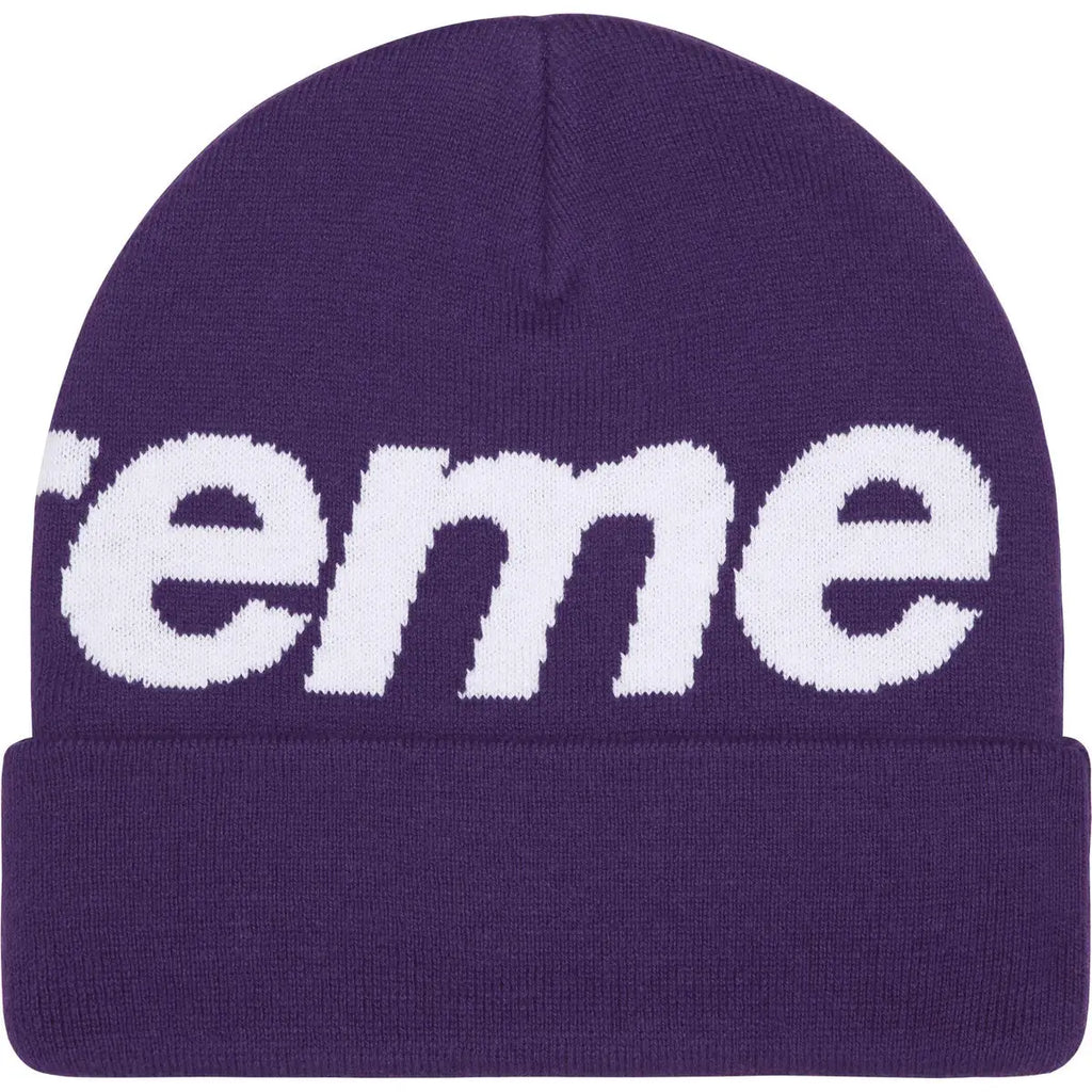 Supreme Big Logo Beanie FW25 Purple - Hats