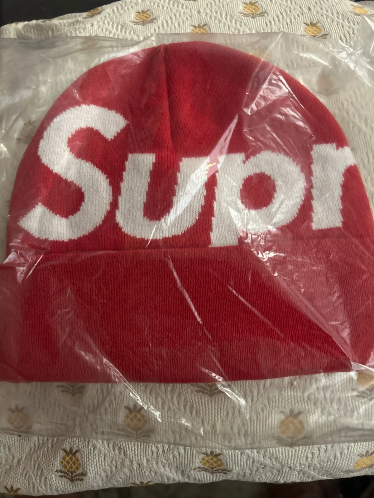 Supreme Big Logo Beanie FW25 Red