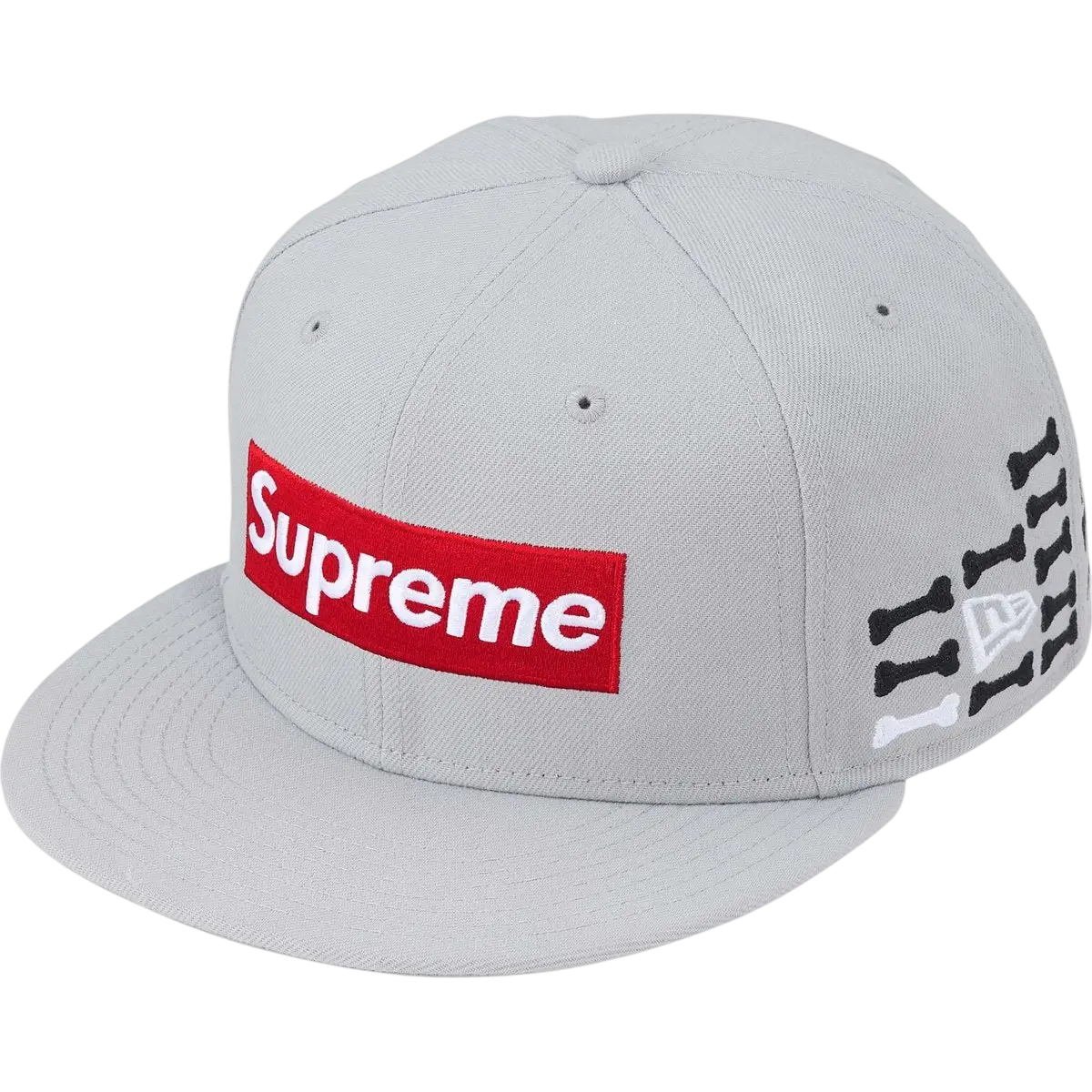 Supreme Bones Box Logo New Era 59Fifty Fitted Hat Grey - 7 3/8