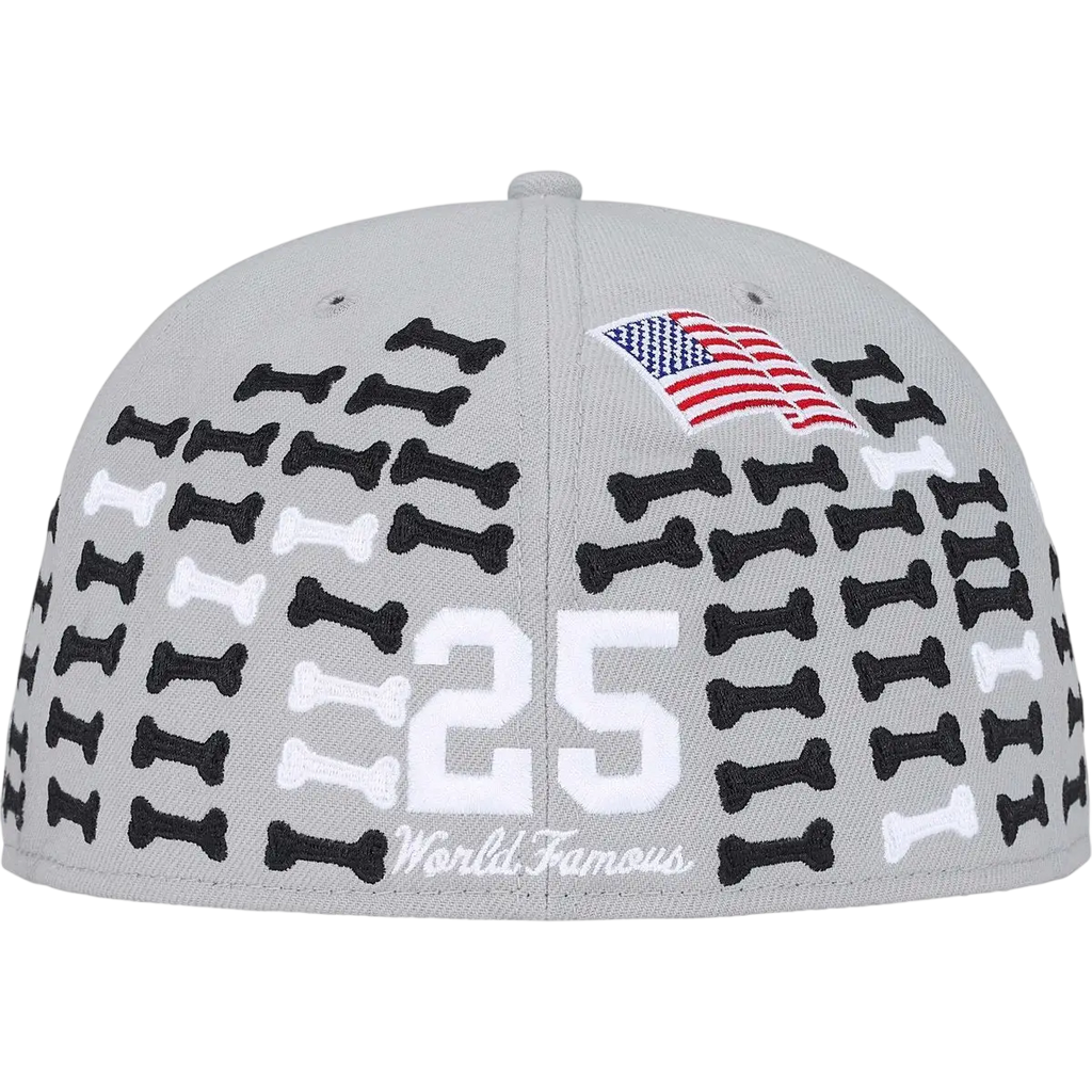 Supreme Bones Box Logo New Era 59Fifty Fitted Hat Grey - 7 3/8
