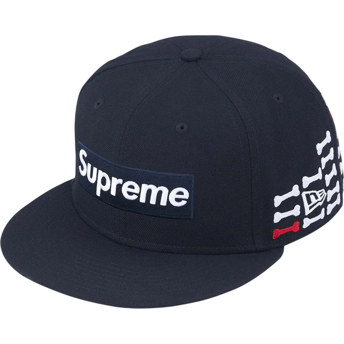 Supreme Bones Box Logo New Era 59Fifty Fitted Hat Navy - 7 3/8