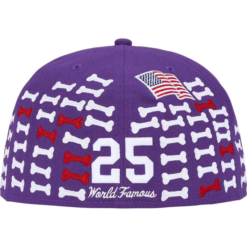 Supreme Bones Box Logo New Era 59Fifty Fitted Hat Purple - 7 3/8