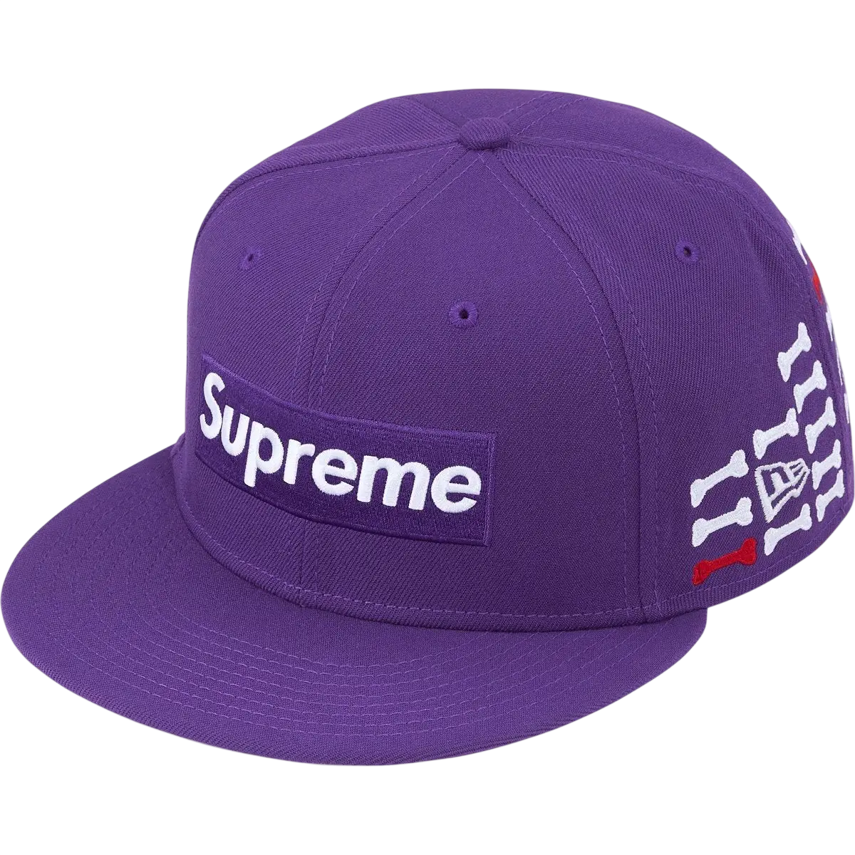 Supreme Bones Box Logo New Era 59Fifty Fitted Hat Purple - 7 3/8