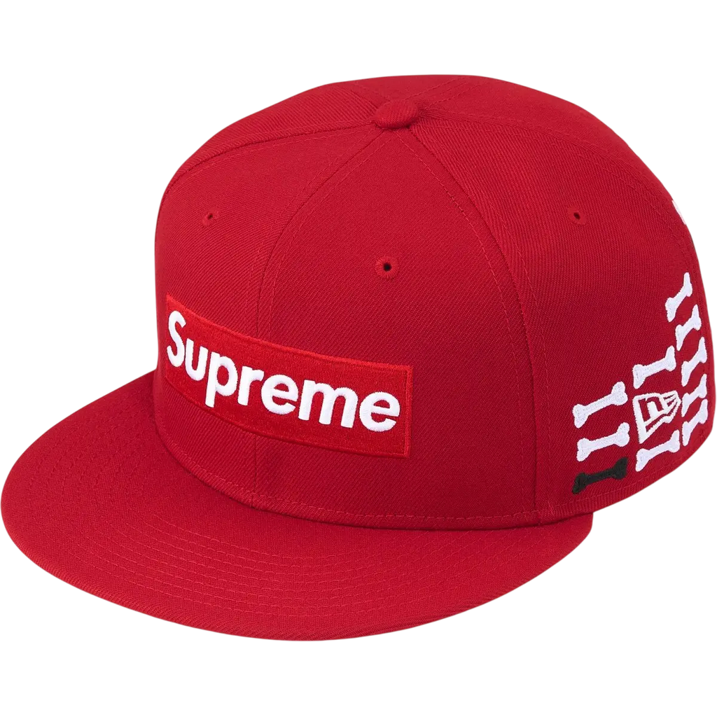 Supreme Bones Box Logo New Era 59Fifty Fitted Hat Red - 7 5/8