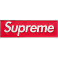 Supreme Box Logo Chrome Car Emblem Red