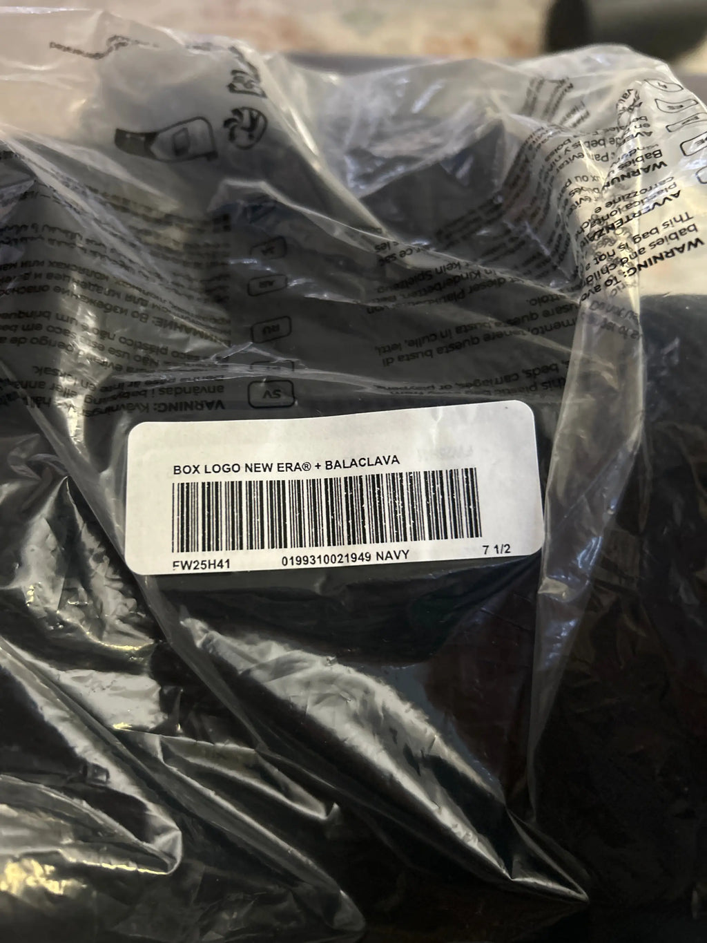 Supreme Box Logo New Era Balaclava Navy 7 1/2"