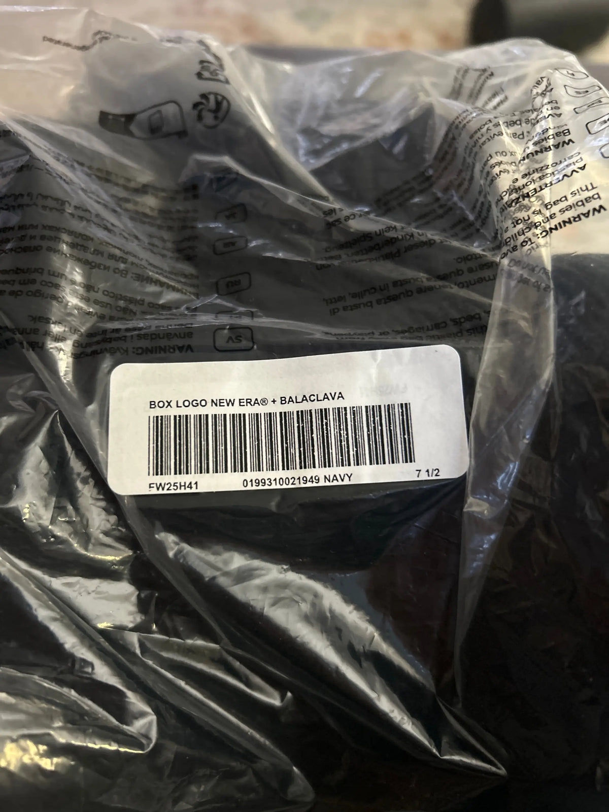 Supreme Box Logo New Era Balaclava Navy 7 1/2"