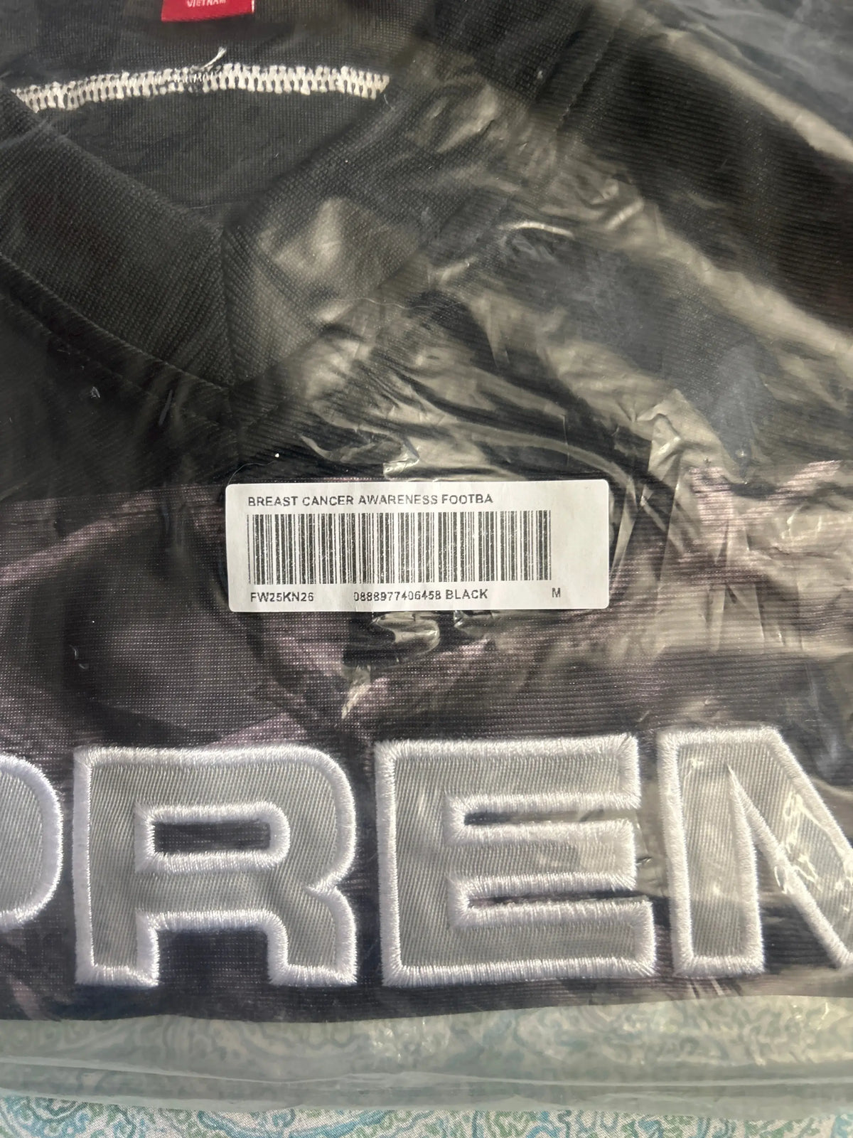 Supreme Breast Cancer Awareness Football Jersey Black Medium