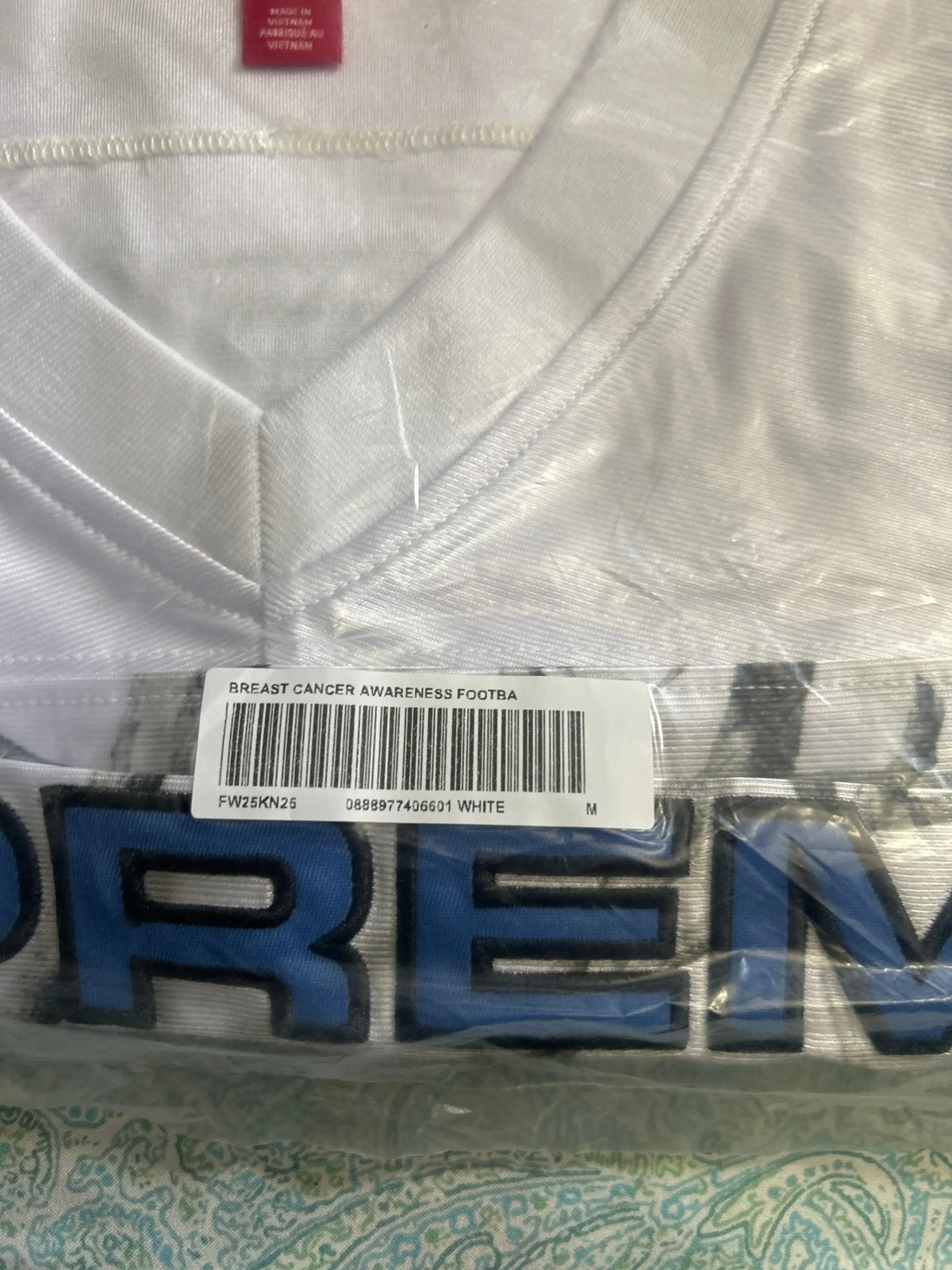 Supreme Breast Cancer Awareness Football Jersey White Medium