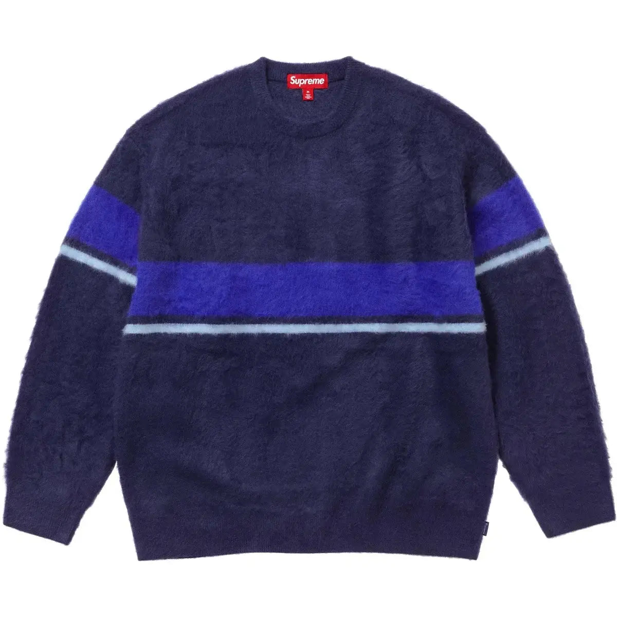Supreme Brushed Stripe Sweater Navy - Crewnecks