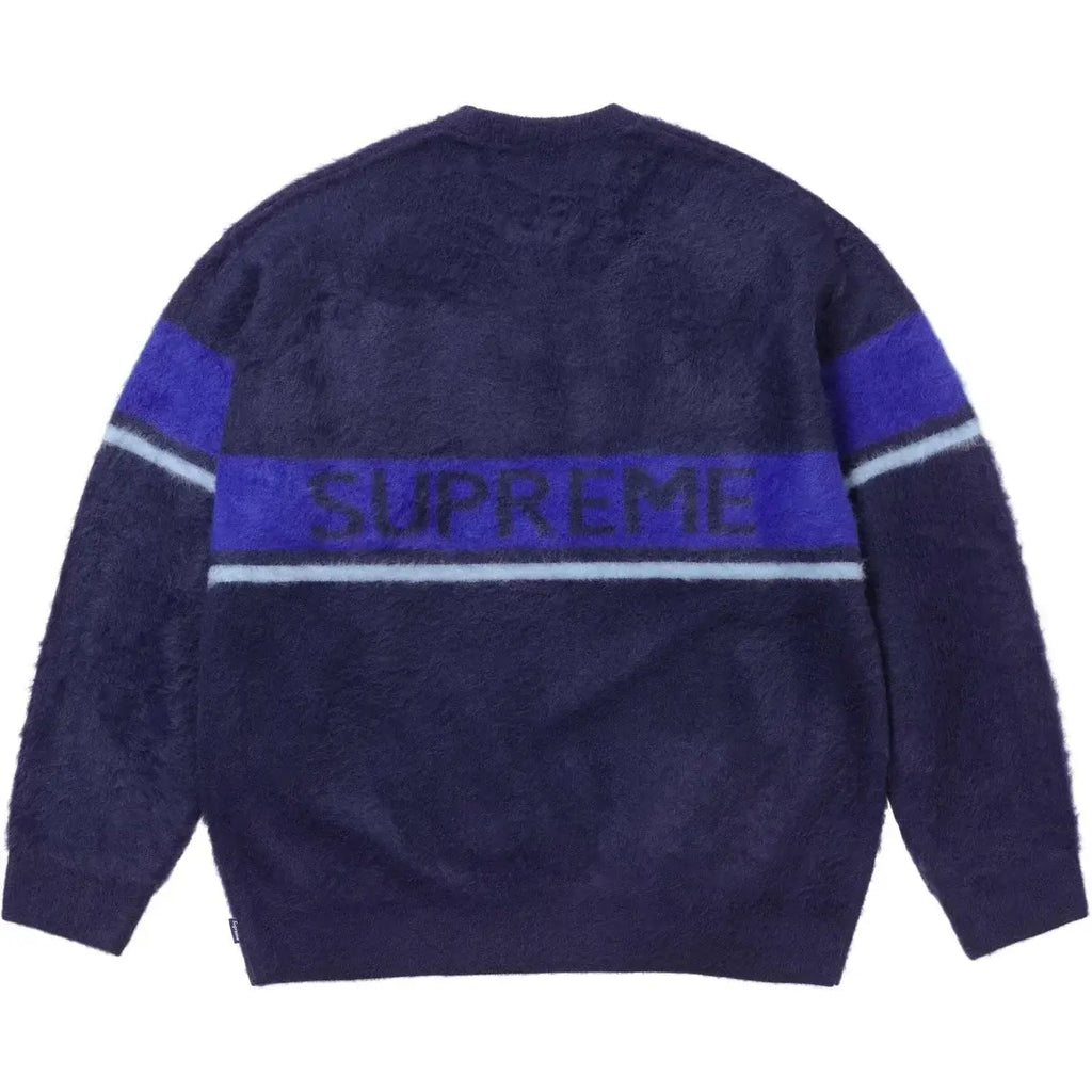 Supreme Brushed Stripe Sweater Navy - Crewnecks