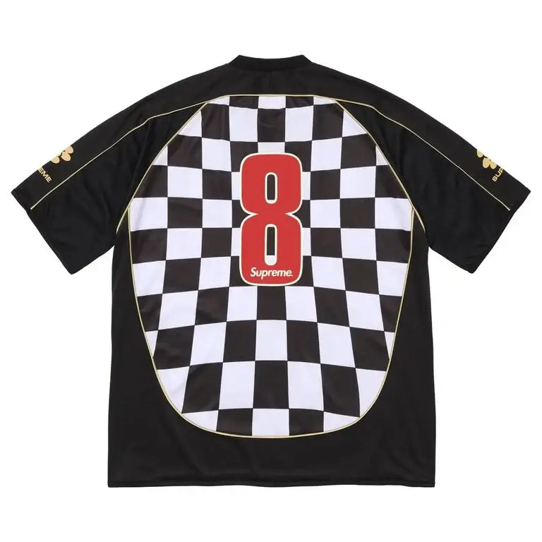 Supreme Checkerboard Soccer Jersey Black Large
