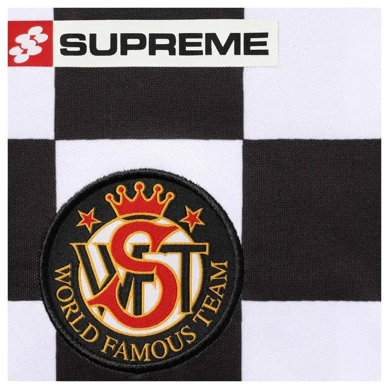 Supreme Checkerboard Soccer Jersey Black Large