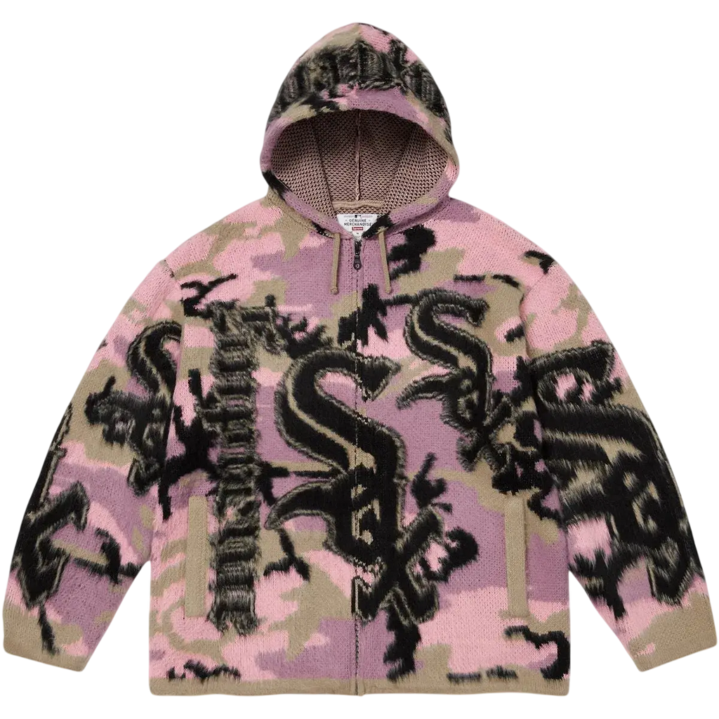 Supreme Chicago White Sox Zip Up Hooded Sweater Pink Camo - M