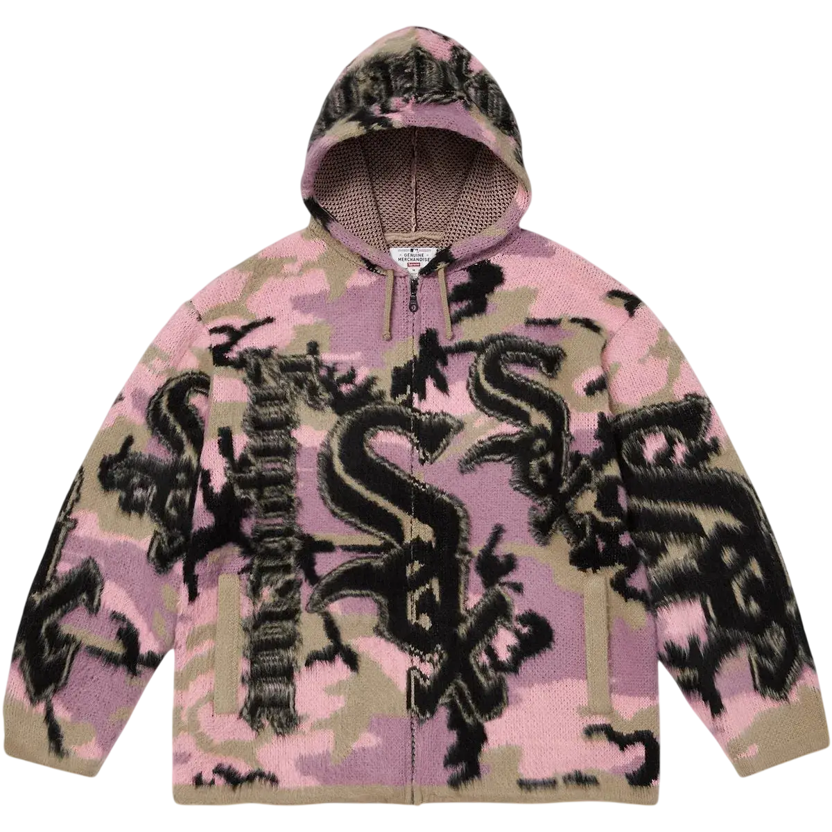 Supreme Chicago White Sox Zip Up Hooded Sweater Pink Camo - M