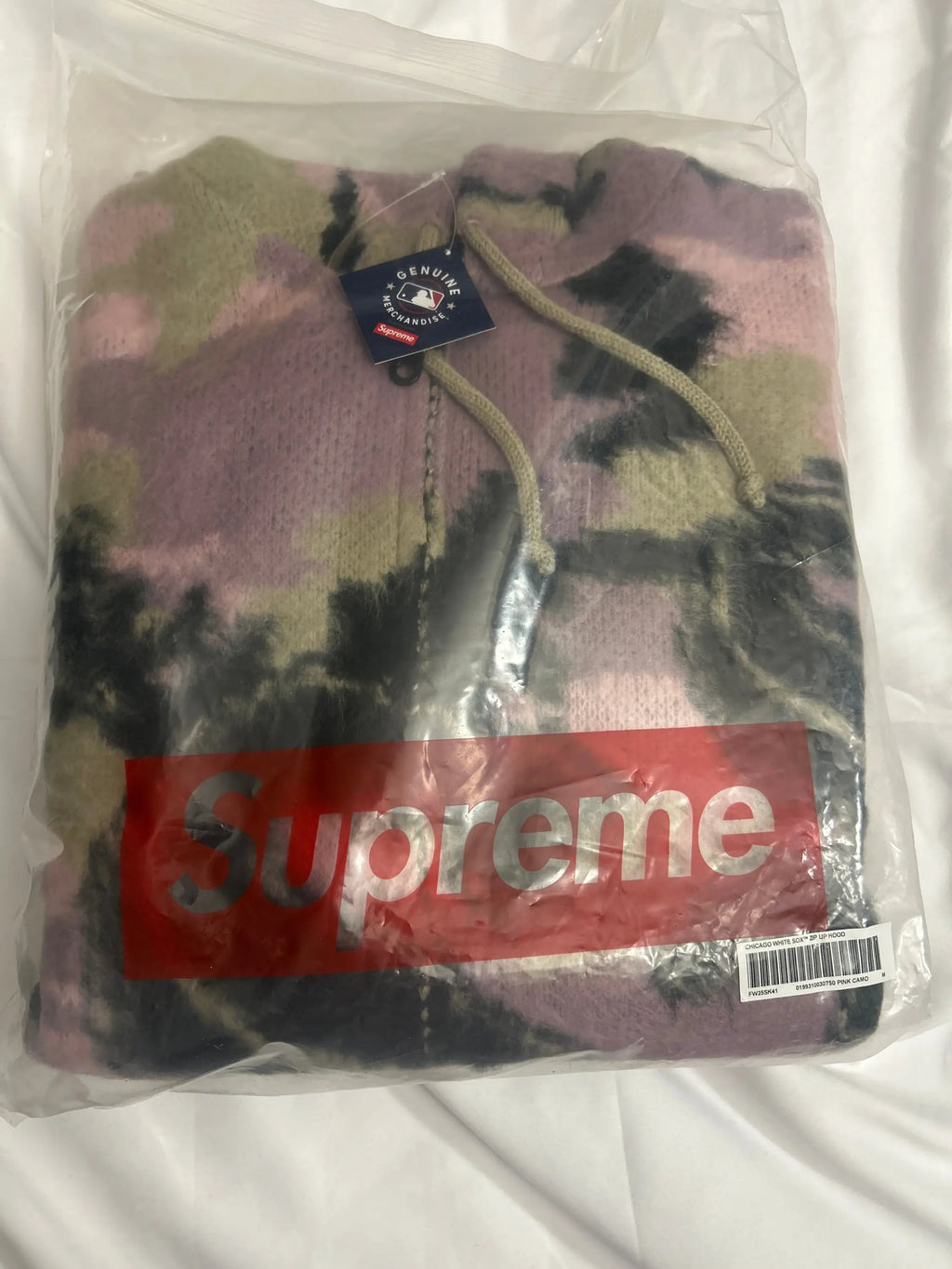 Supreme Chicago White Sox Zip Up Hooded Sweater Pink Camo Medium