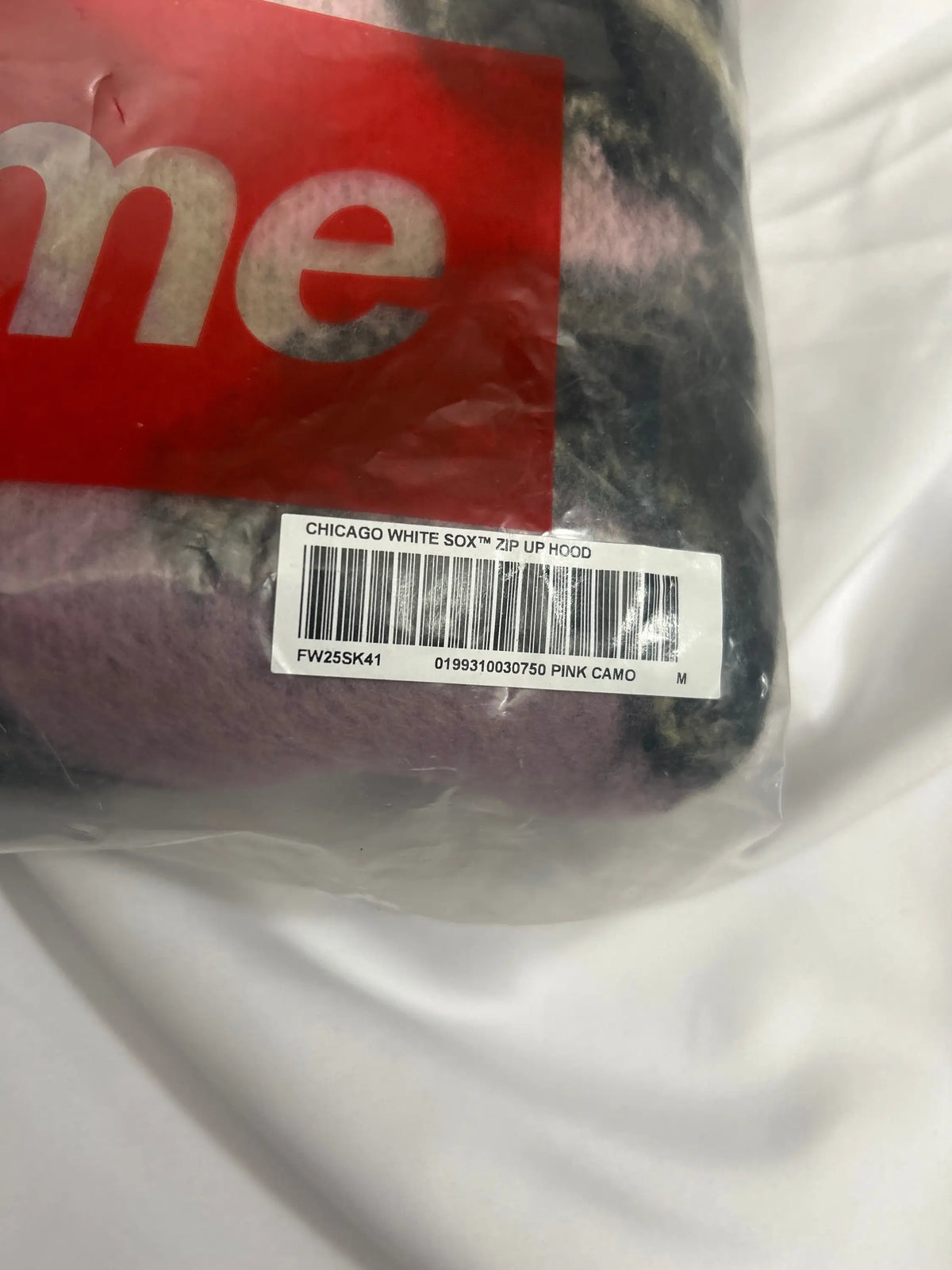 Supreme Chicago White Sox Zip Up Hooded Sweater Pink Camo Medium